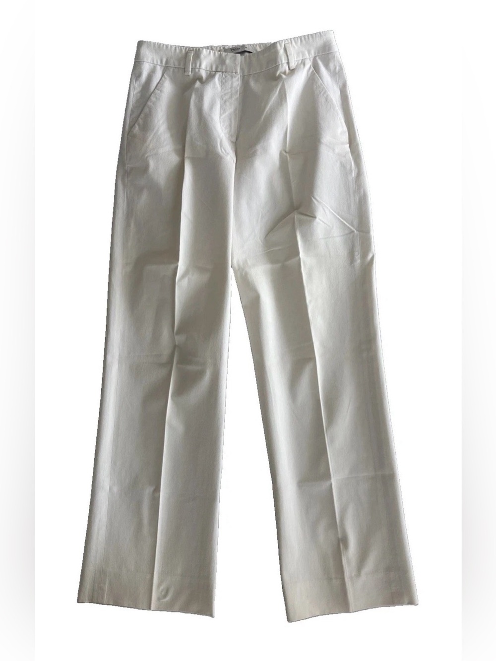 Vtg Prada White/Cream Cotton Pants Made in Italy Sport Zip Leg Size IT 38/US 2